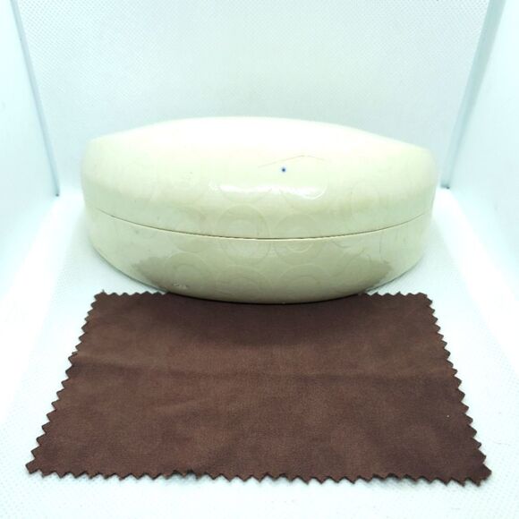 Coach White Sunglasses Case & Brown Cleaning Cloth - Picture 1 of 7